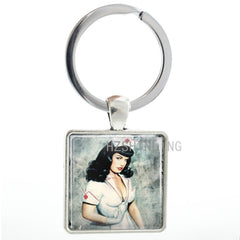 Bettie Page Sexy Key Chain Ring