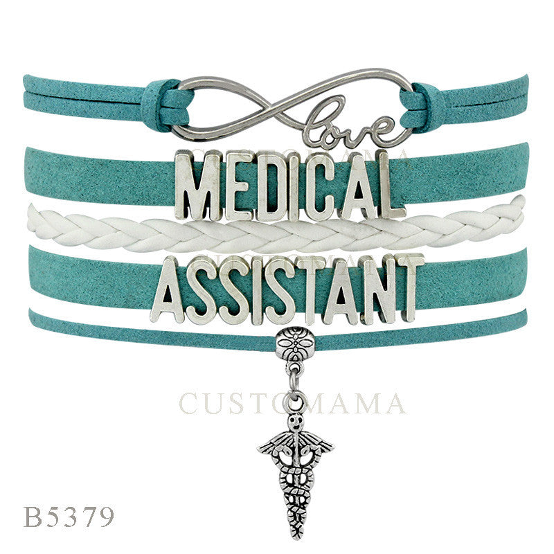 Infinity Medical Assistant Nurse Charm Bracelets