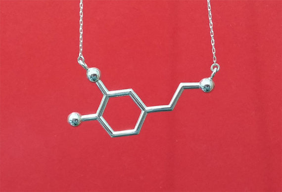 Hormone Dopamine Molecule Necklace