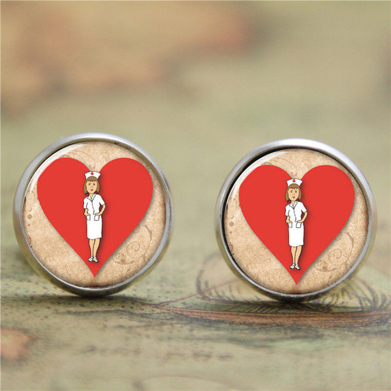 Behalf Of Love Heart Glass  Earring