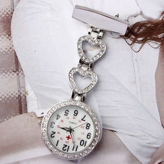 Heart-Shaped Hanging Steel Pocket Watch